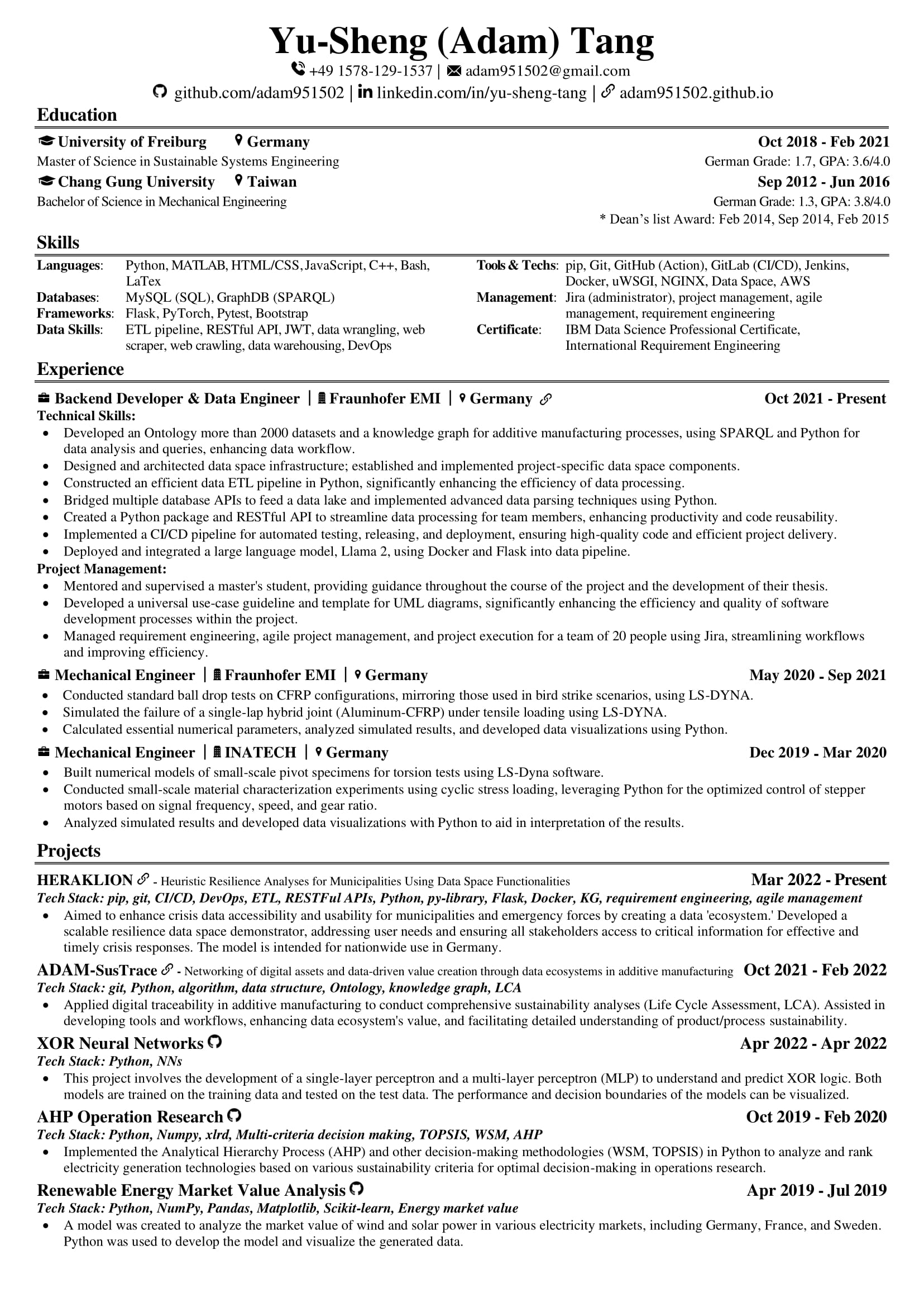 Resume Version US Preview